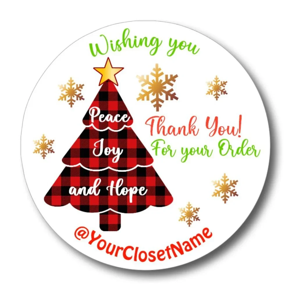 ♥️ 5x25 / 60 Christmas Thank you Stickers 2